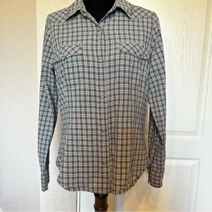 Royal Robbins Womens Pearl Button Western Cut Cotton Button‎ Down Shirt Size L